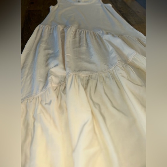 BOHME Natalie Tiered Midi Dress in Cream Bohemian Sleeveless Minimalist - Picture 9 of 13